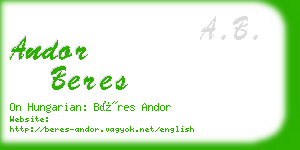 andor beres business card